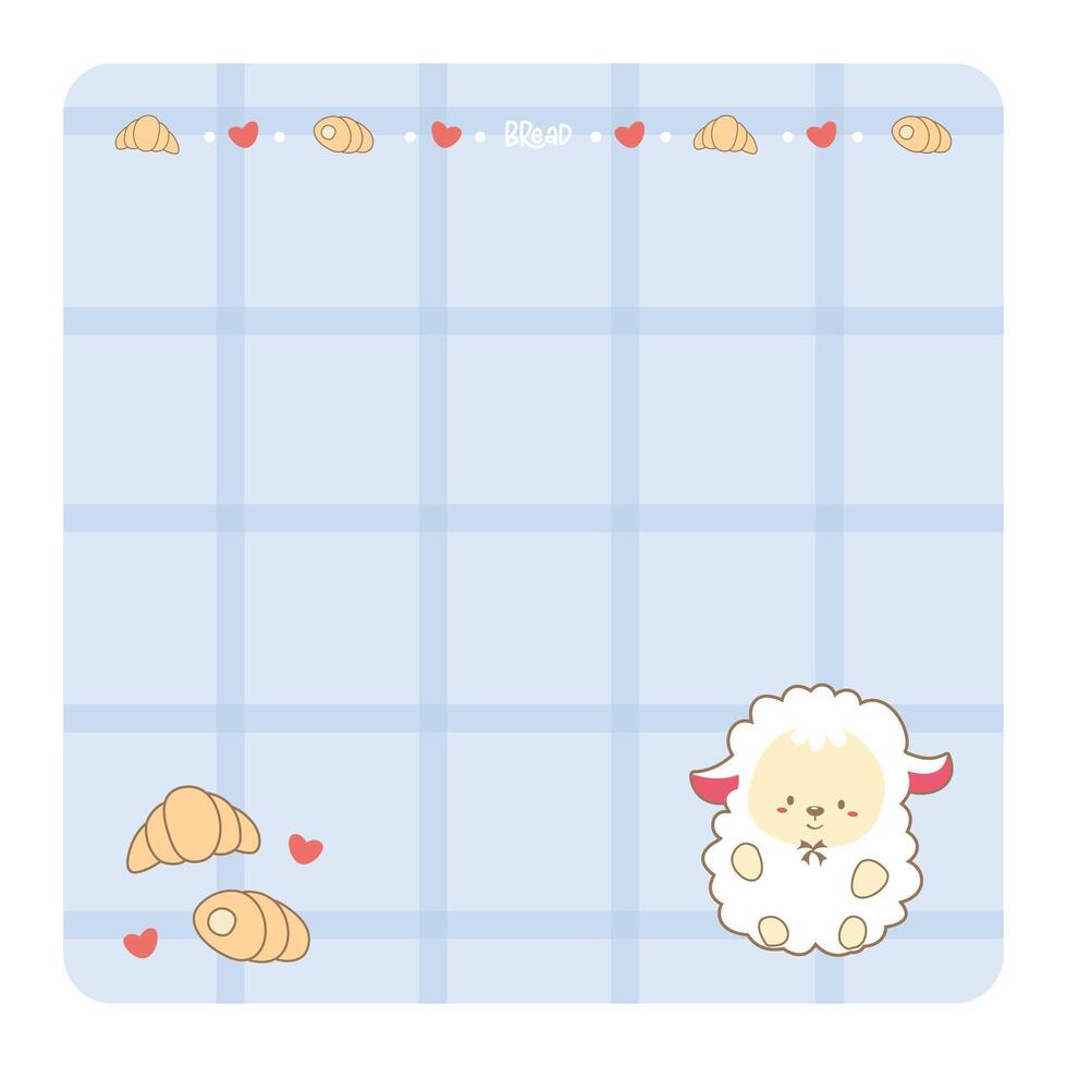 BLUE NOTES WITH CUTE SHEEP vector