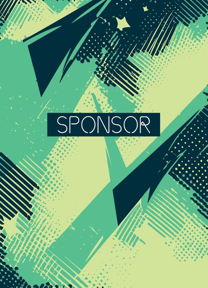 A green background with the word sponsor vector