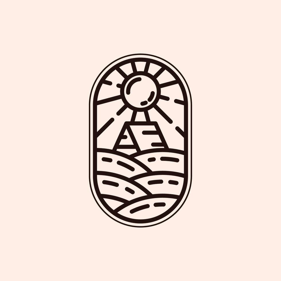 Cottage Cabin Simple Line Art Logo Illustration Design. Resort Minimalist Logo Template. Simple Modern Monoline Logo Concept. vector