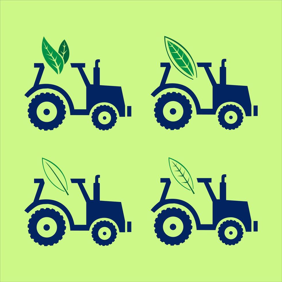 Agricultural or plantation machinery logo design package. This logo is a template and can be edited vector