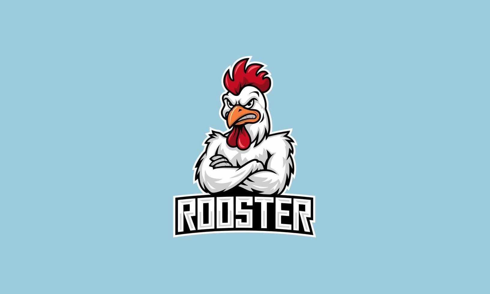 Sassy chicken character with a confident stance. vector