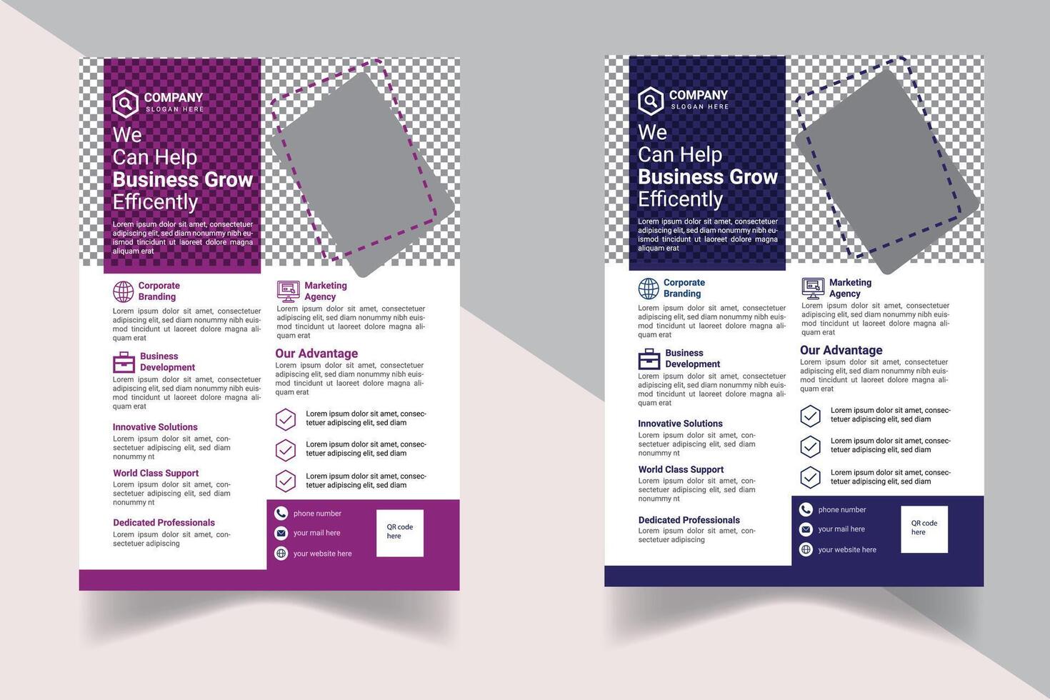 simple unique business flyer vector