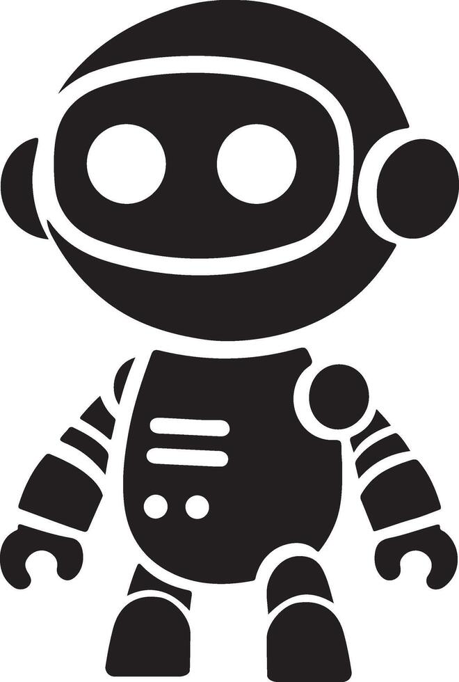 a robot with a black and white design vector