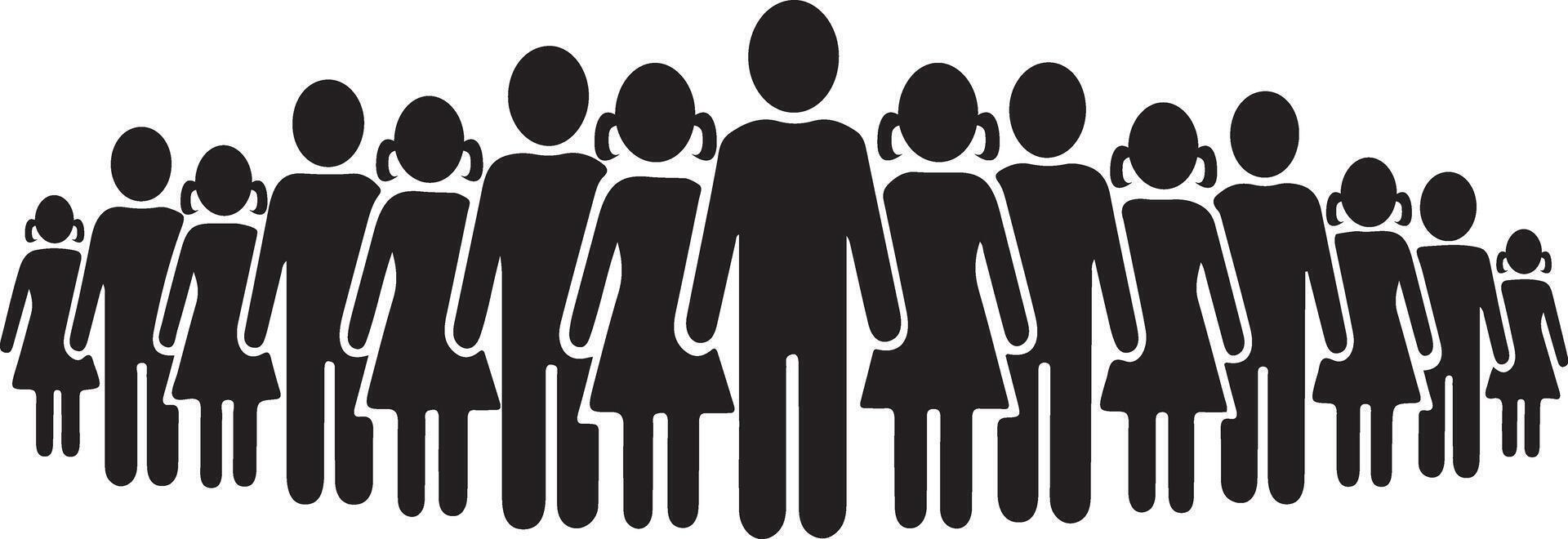 a group of people in a circle with one person standing out vector
