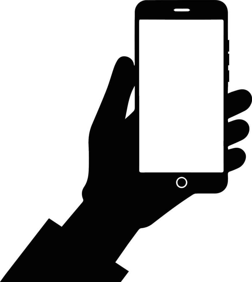 He is holding a phone in his hand illustrator vector
