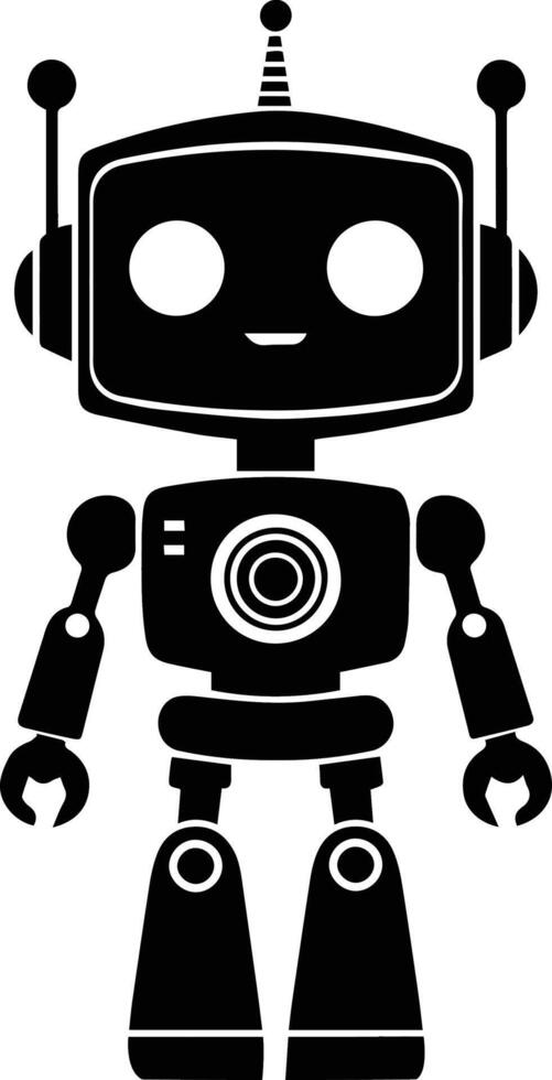 A Robot with a black and white design vector