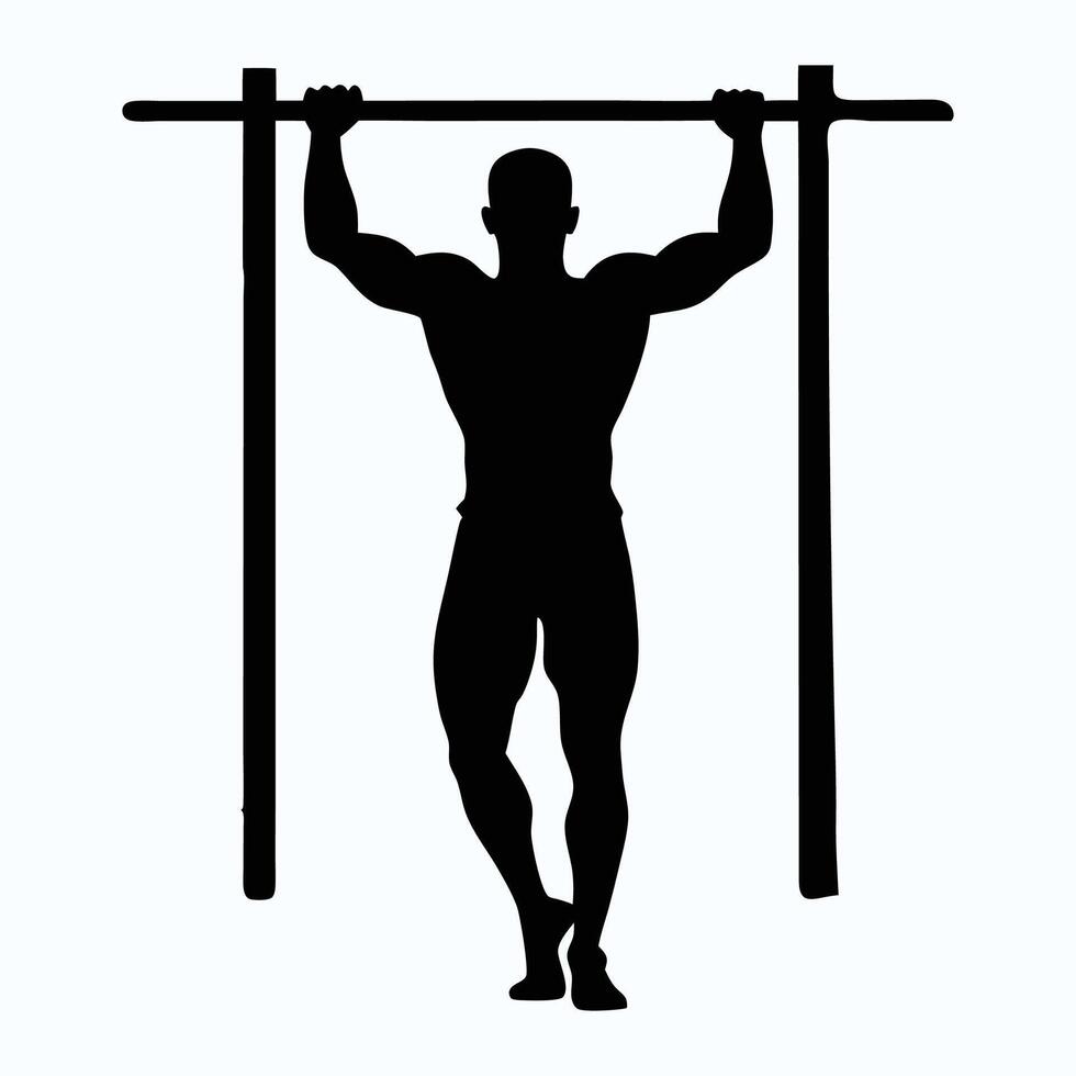 pull ups silhouette art, stylish and versatile exercise designs vector