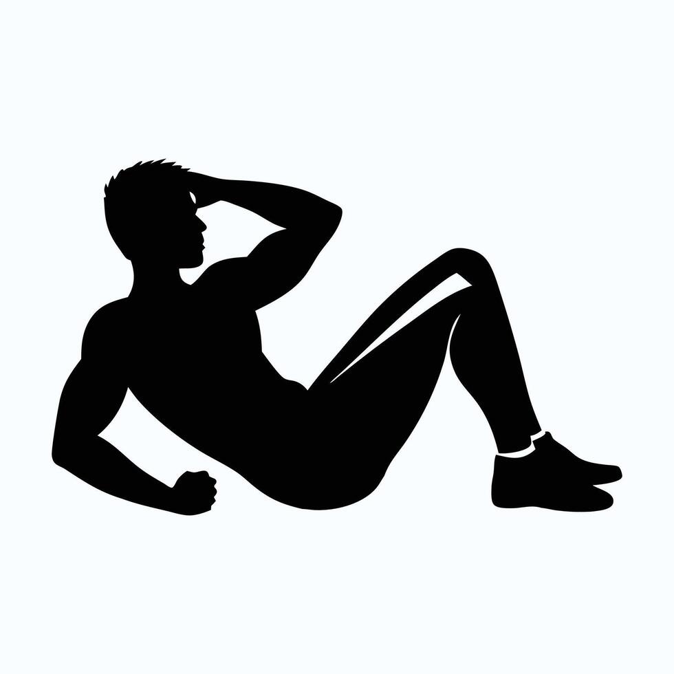 sit ups silhouette art vector
