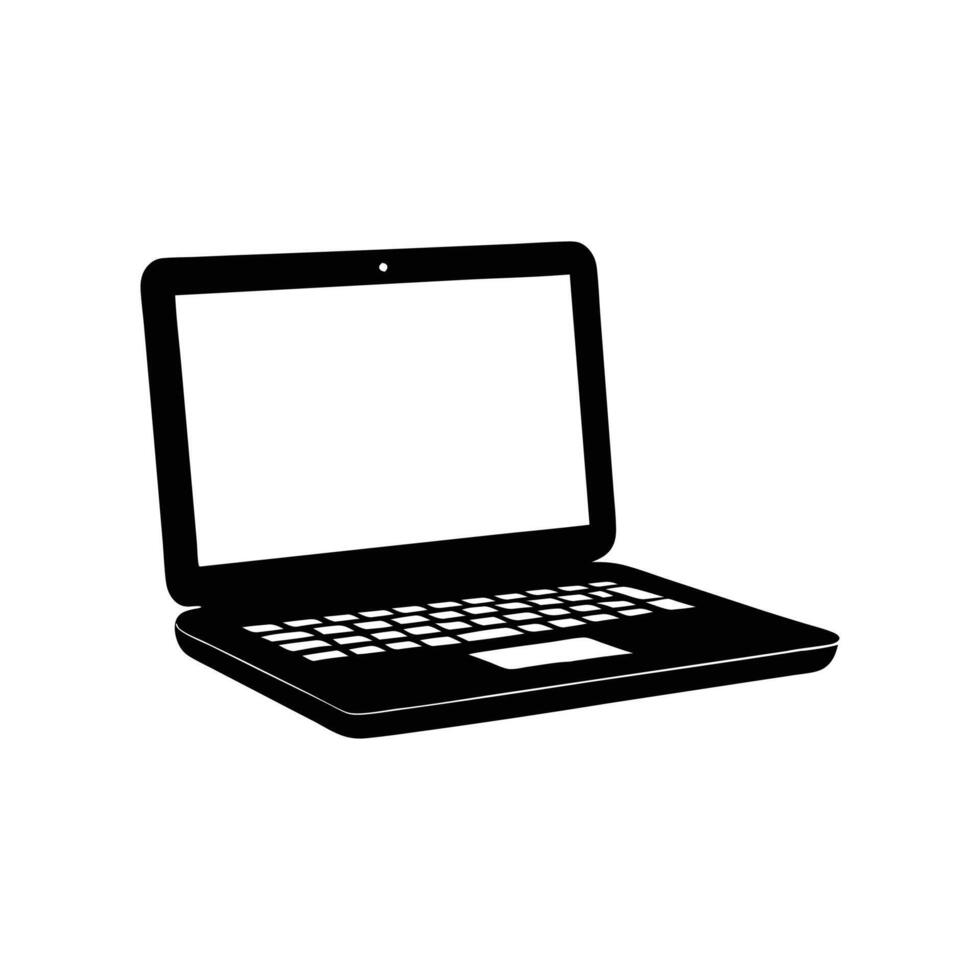 laptop silhouette art vector