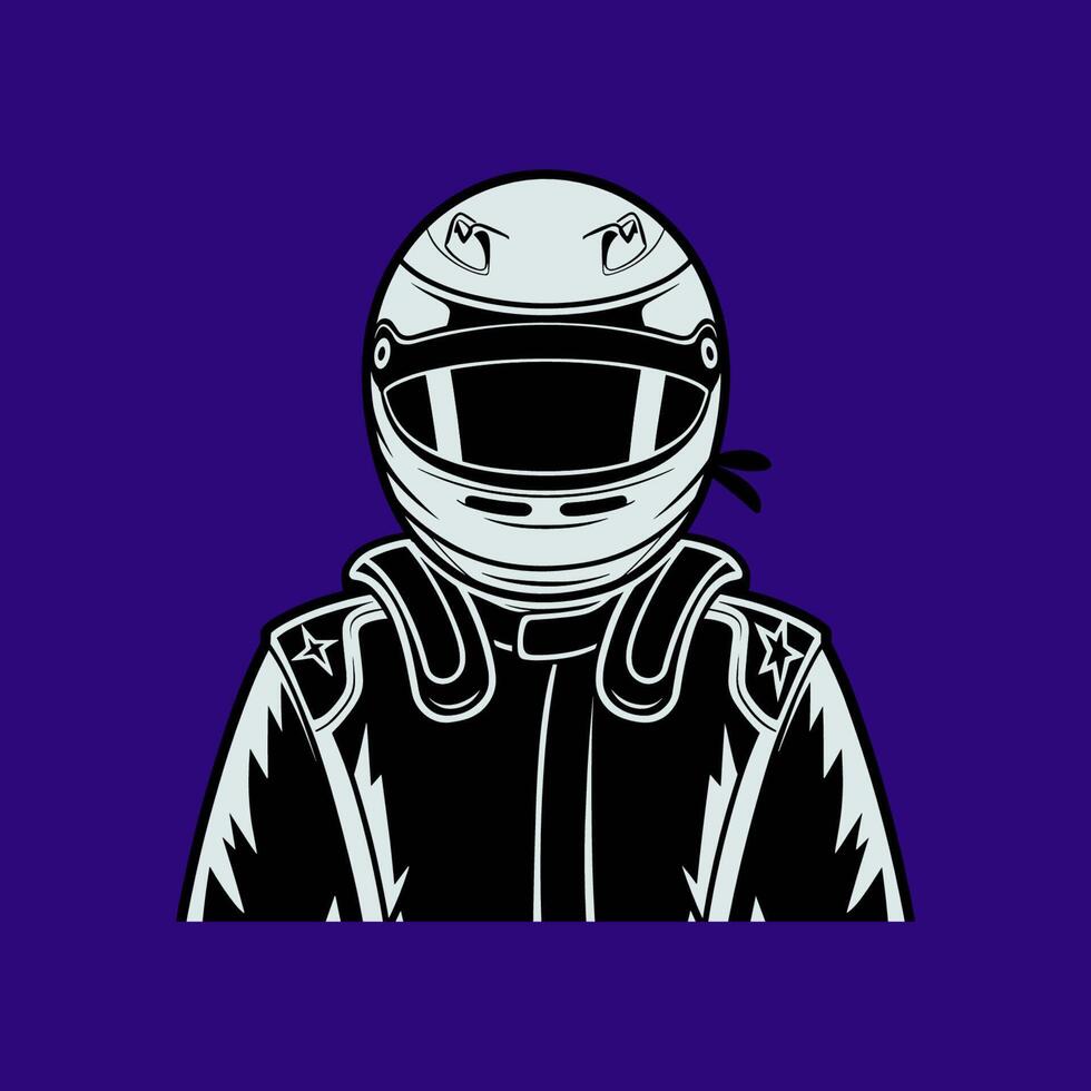 A man in a helmet on a purple background vector