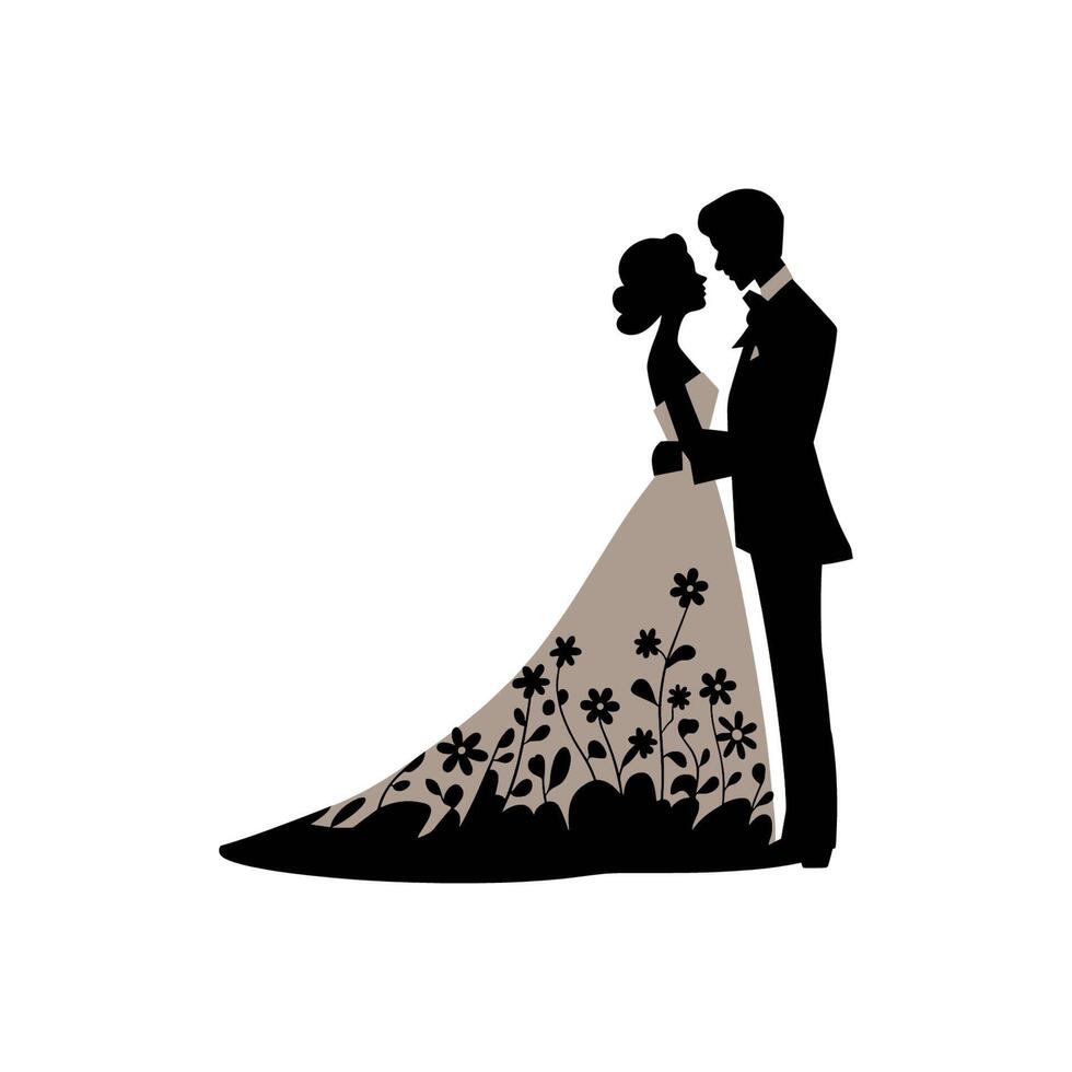 Wedding silhouette illustration vector