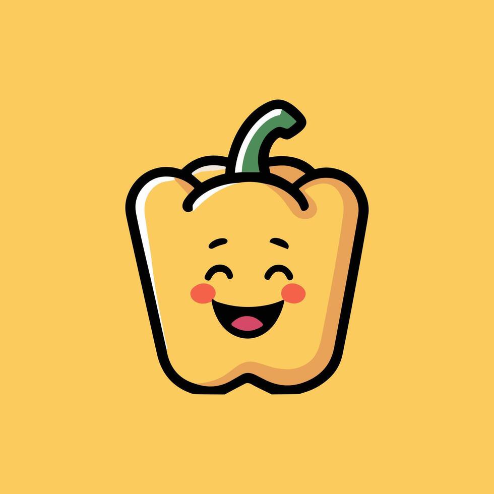 A cartoon pepper with a smile on it vector
