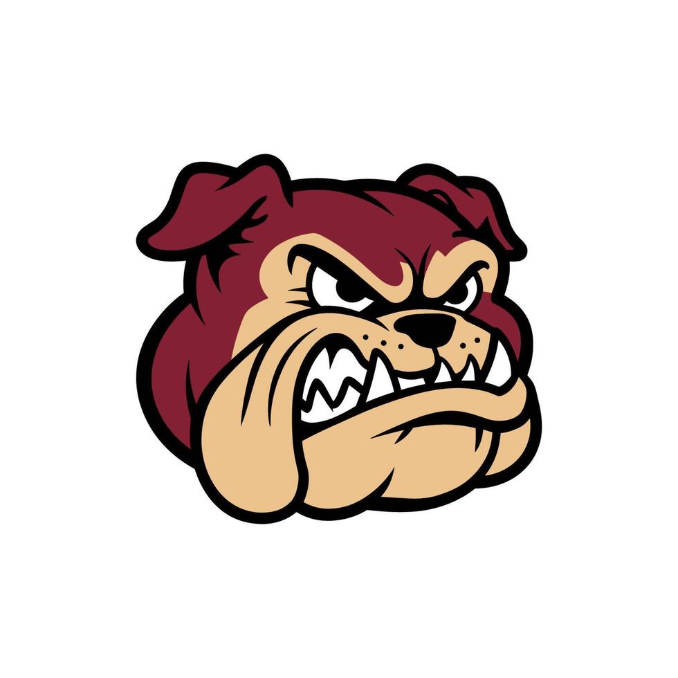 A bulldog head with an angry expression vector