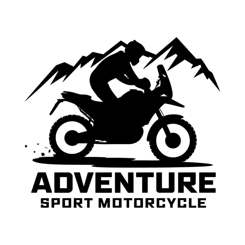 Adventure sport motorcycle logo vector