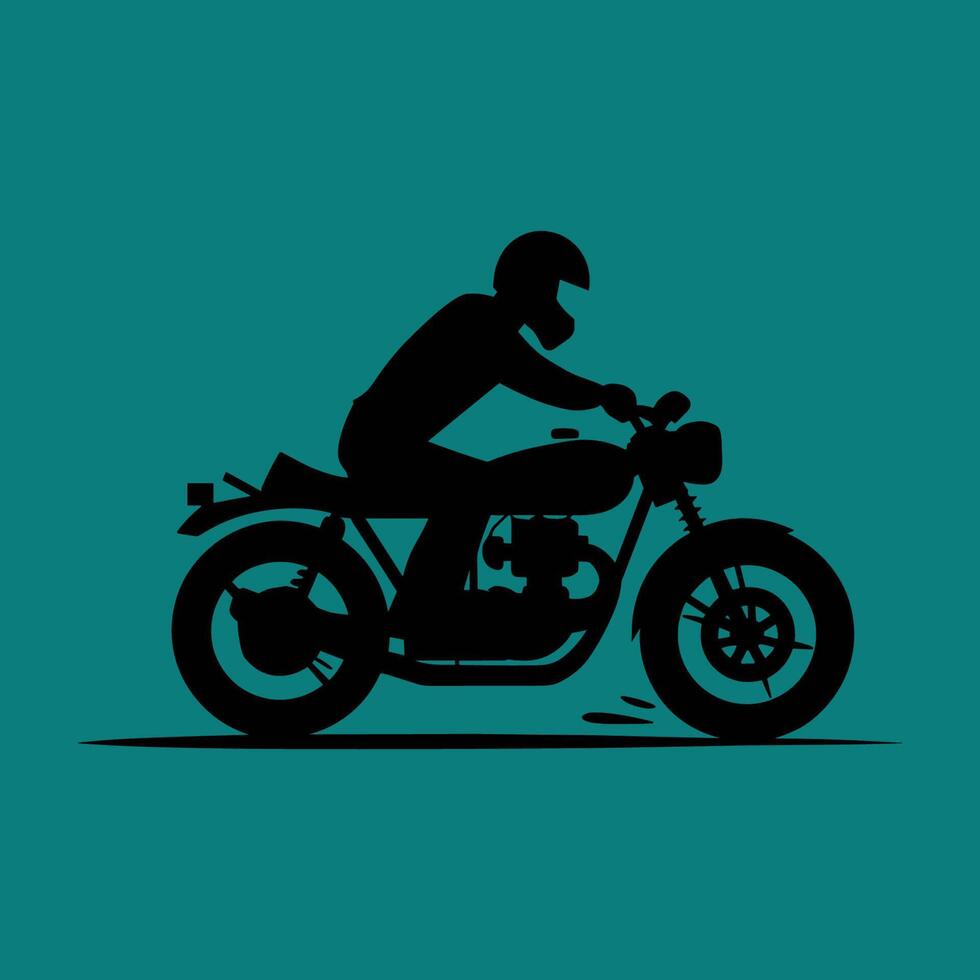 A silhouette of a person riding a motorcycle vector