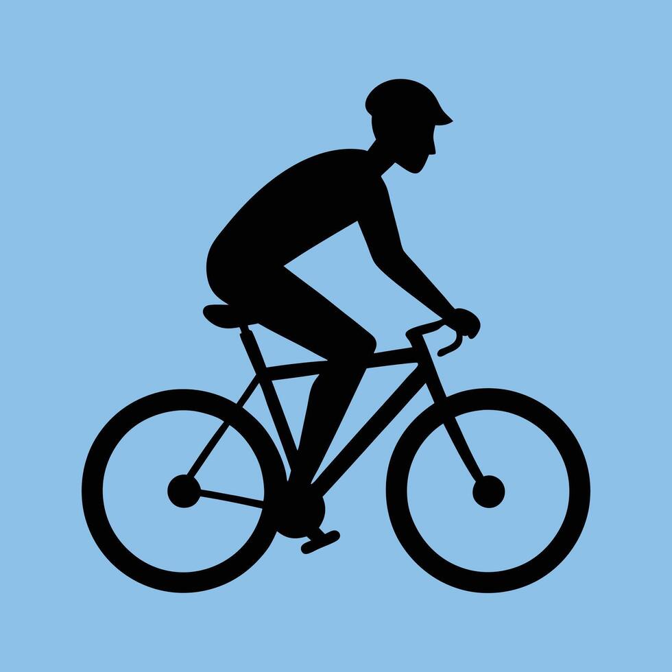 silhouette of a person riding a bicycle vector