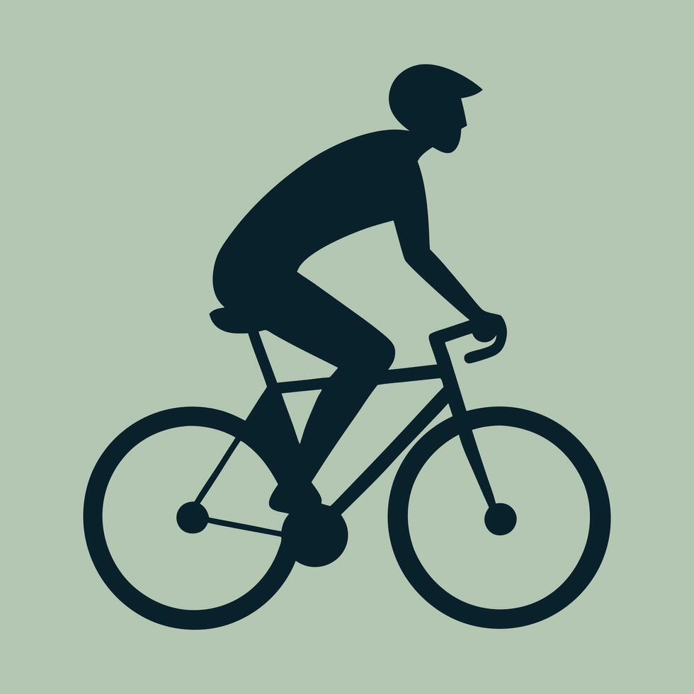 silhouette of a person riding a bicycle vector