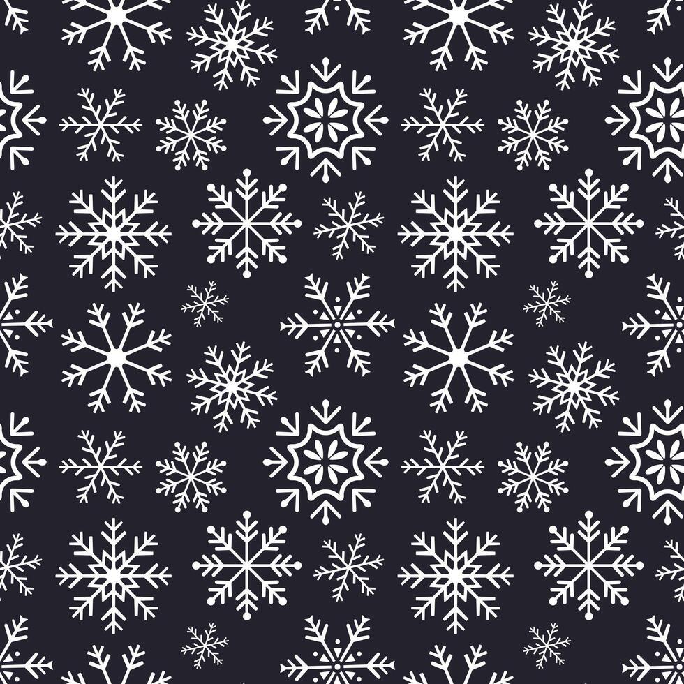snowflakes seamless pattern Winter design on Christmas theme Christmas or New Year Repeating background wa vector