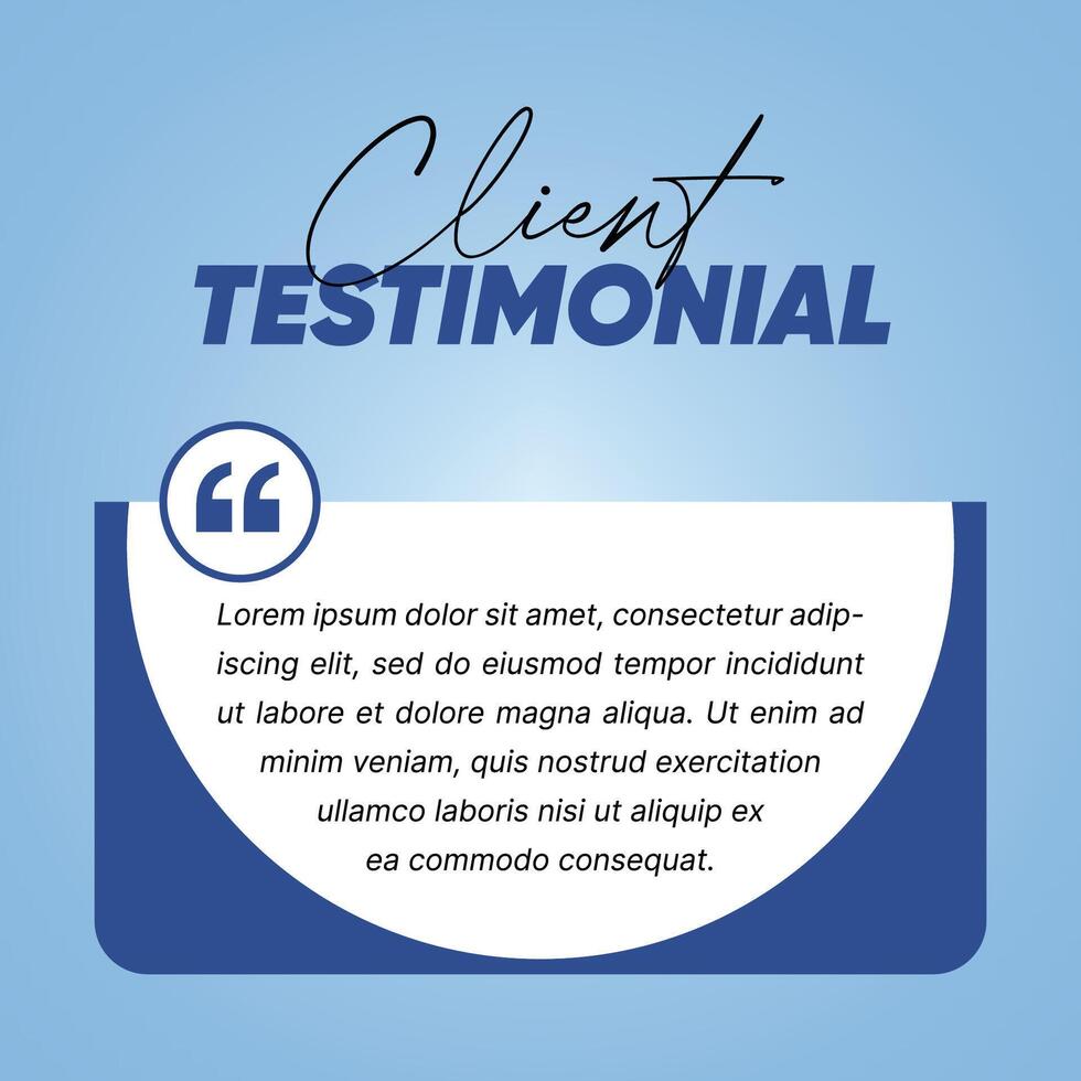 Client Testimonial Design Layout vector
