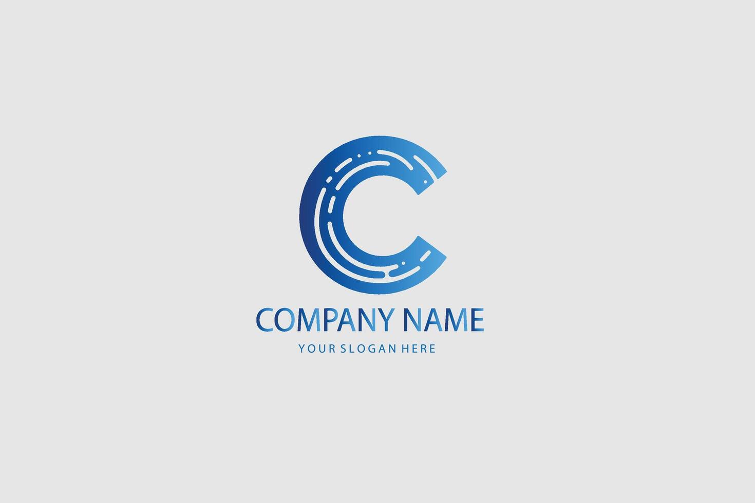 A blue letter c logo design vector