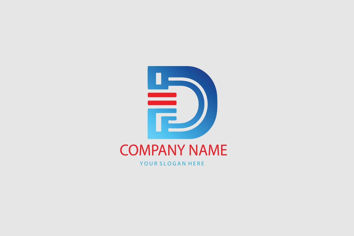 The letter d logo design template vector