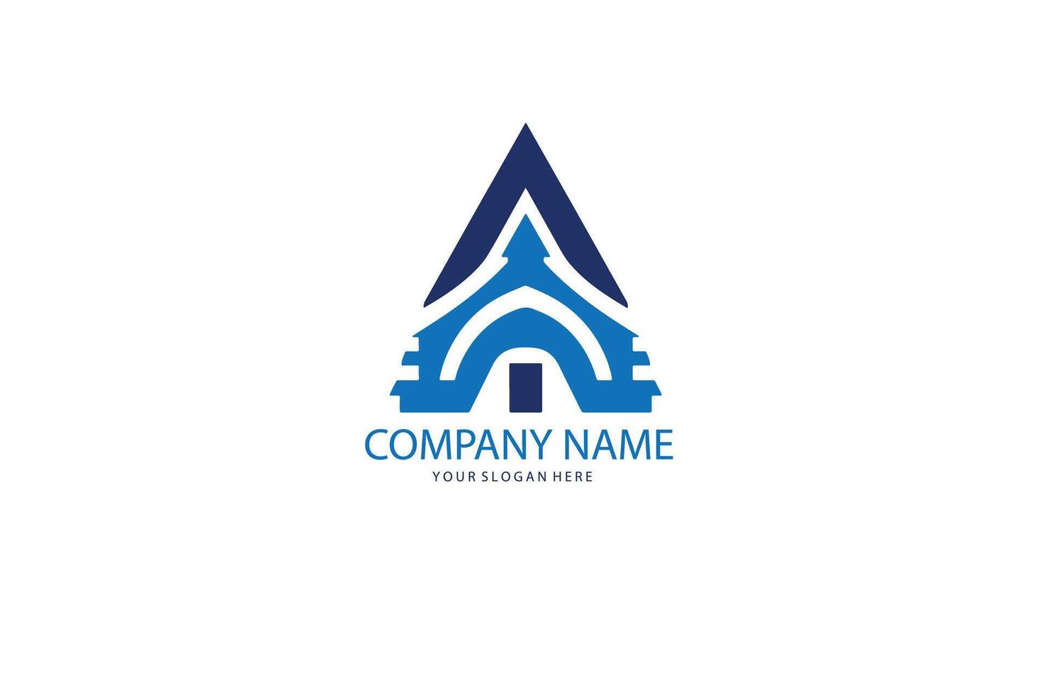 A blue and white logo for a company vector