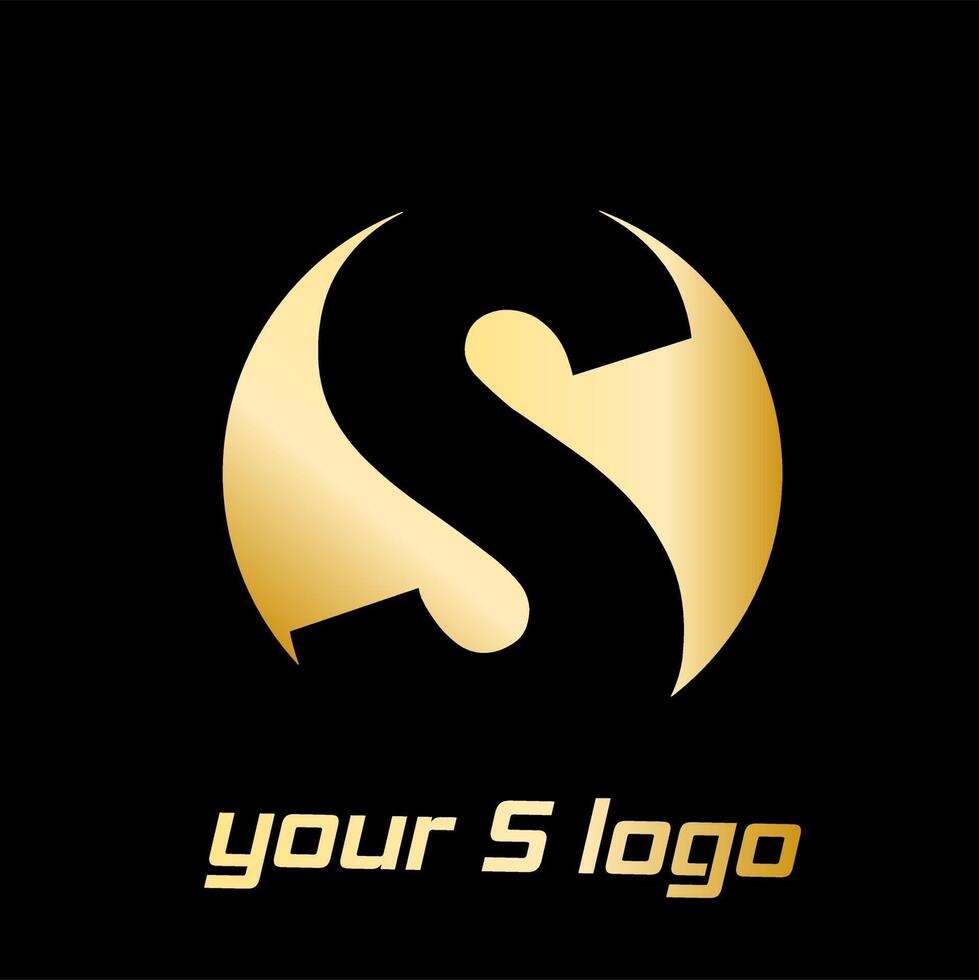 A gold and black logo with the letter s vector
