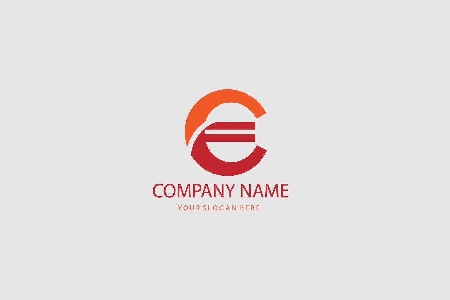 A letter e logo with a red and orange color scheme vector