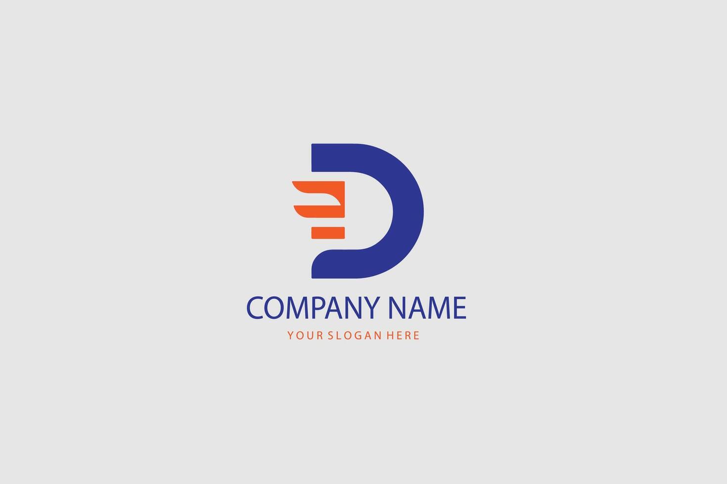 A letter d logo with an orange and blue color scheme vector