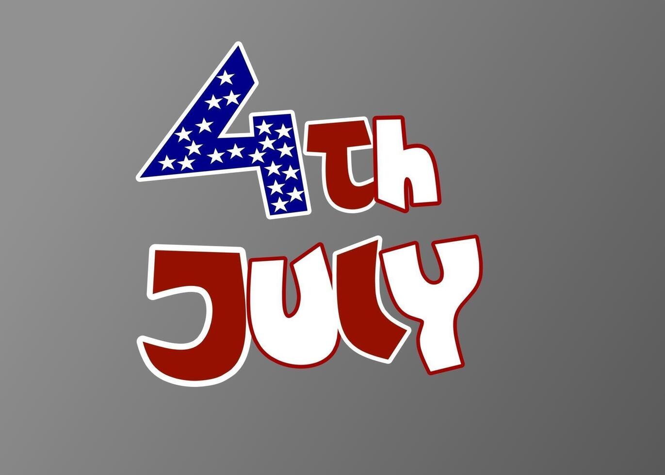 4th of july logo with stars and stripes vector