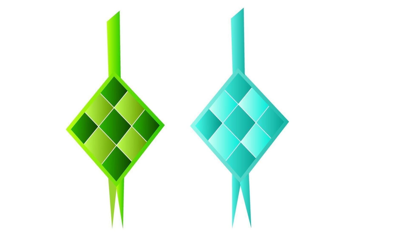 Two green and blue christmas decorations vector