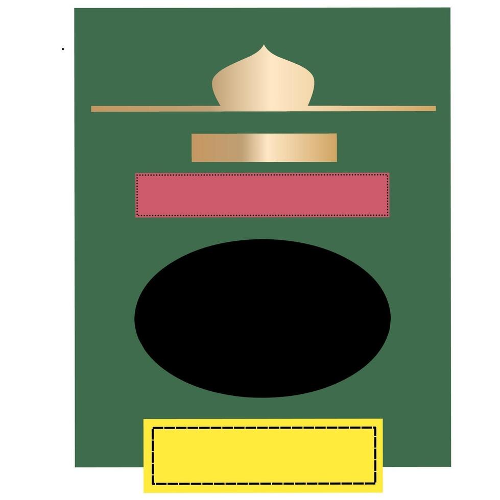 A green and gold hat with a yellow ribbon vector