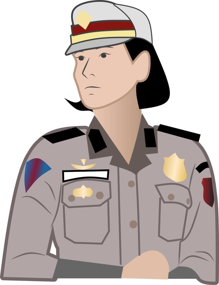 A cartoon police officer with a hat and uniform vector