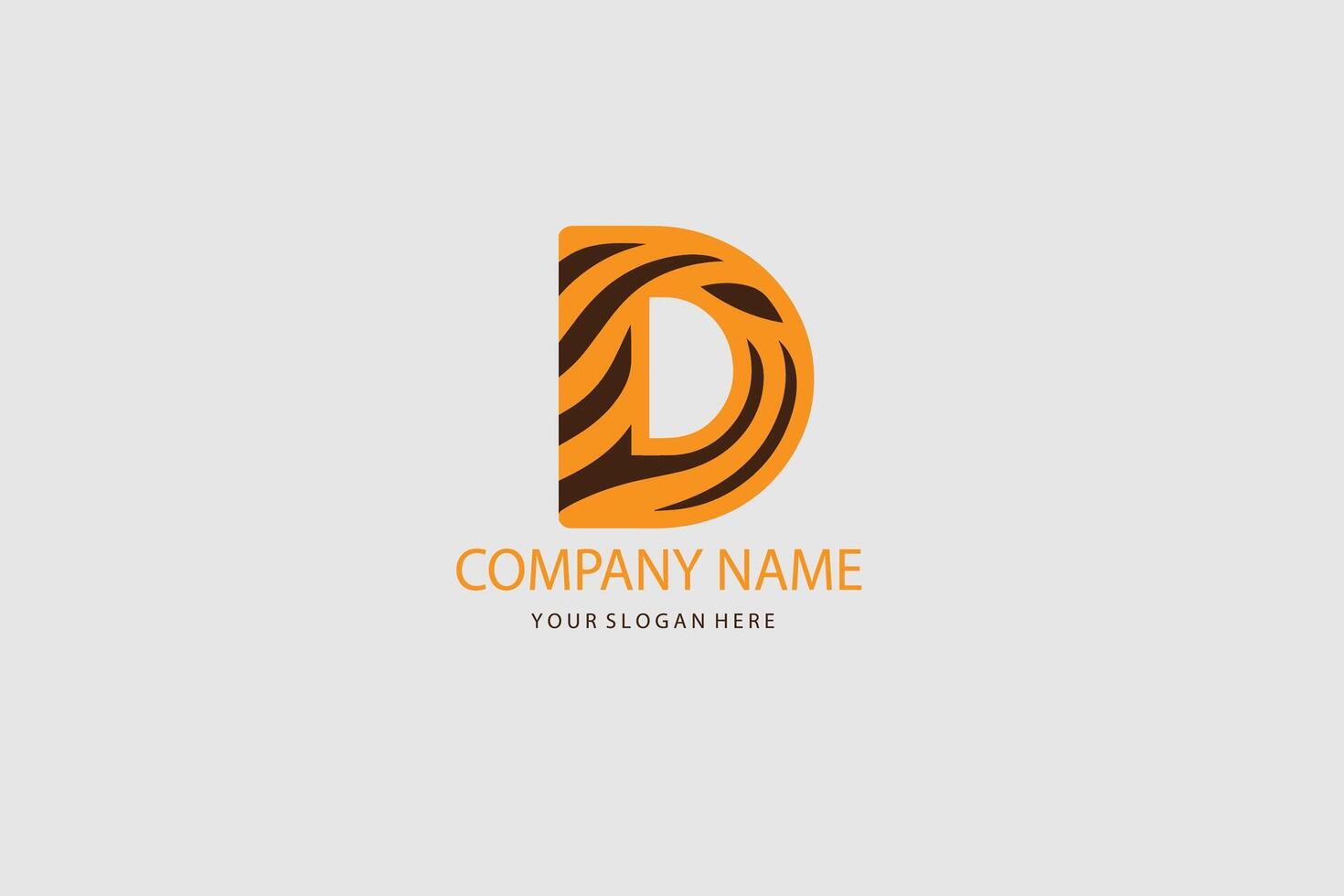 The letter d logo with a tiger stripe vector