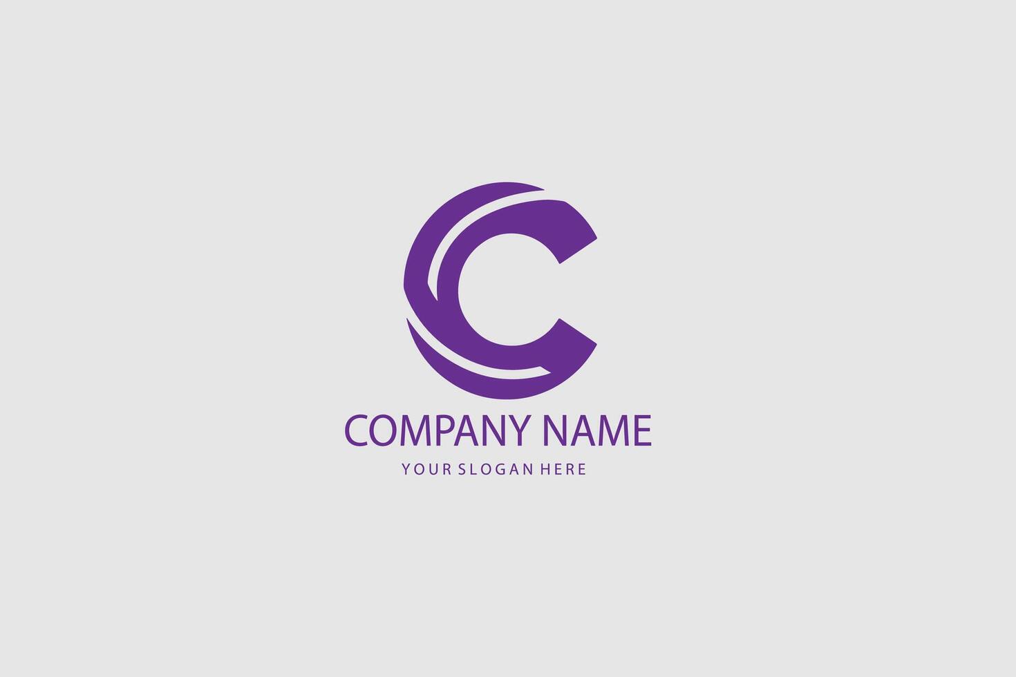 A purple letter c logo design vector