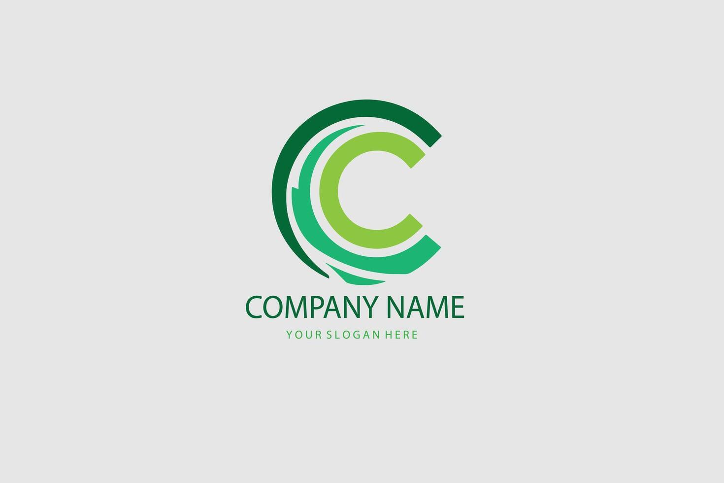 A green and white logo with the letter c vector