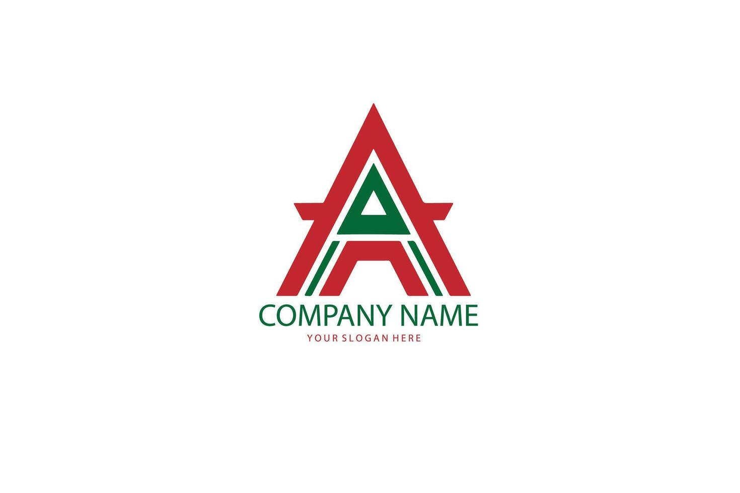 A letter logo with a red and green star vector