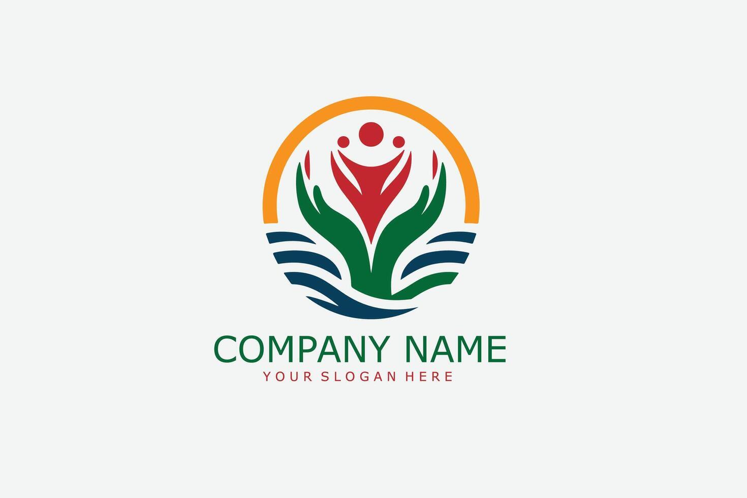 A logo for a company that is made up of a plant and a person vector
