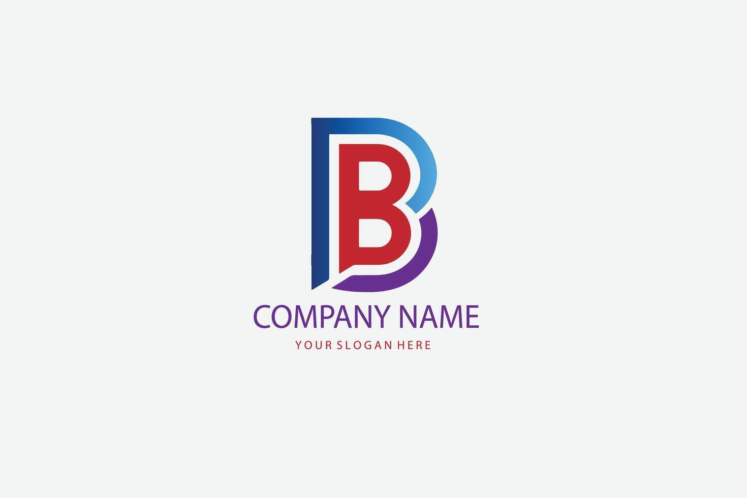 A letter b logo with a blue and red color scheme vector