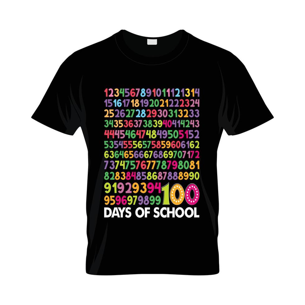 100 days school t-shirt vector
