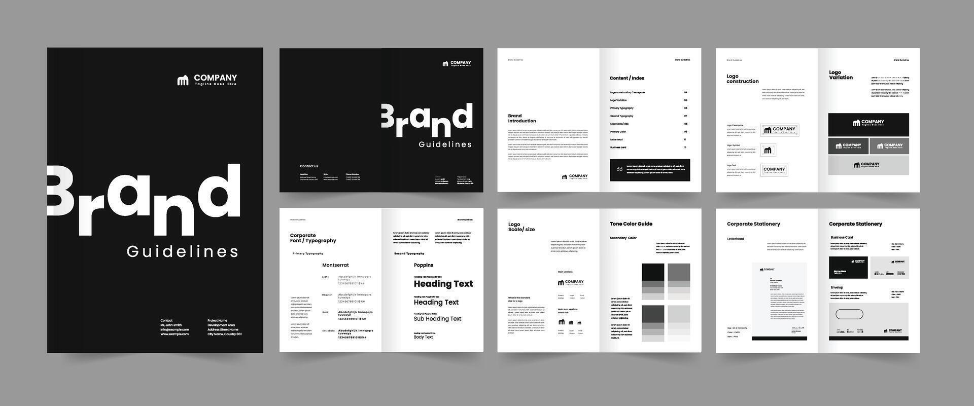 Brand guideline and brand manual design also visual identity guideline vector