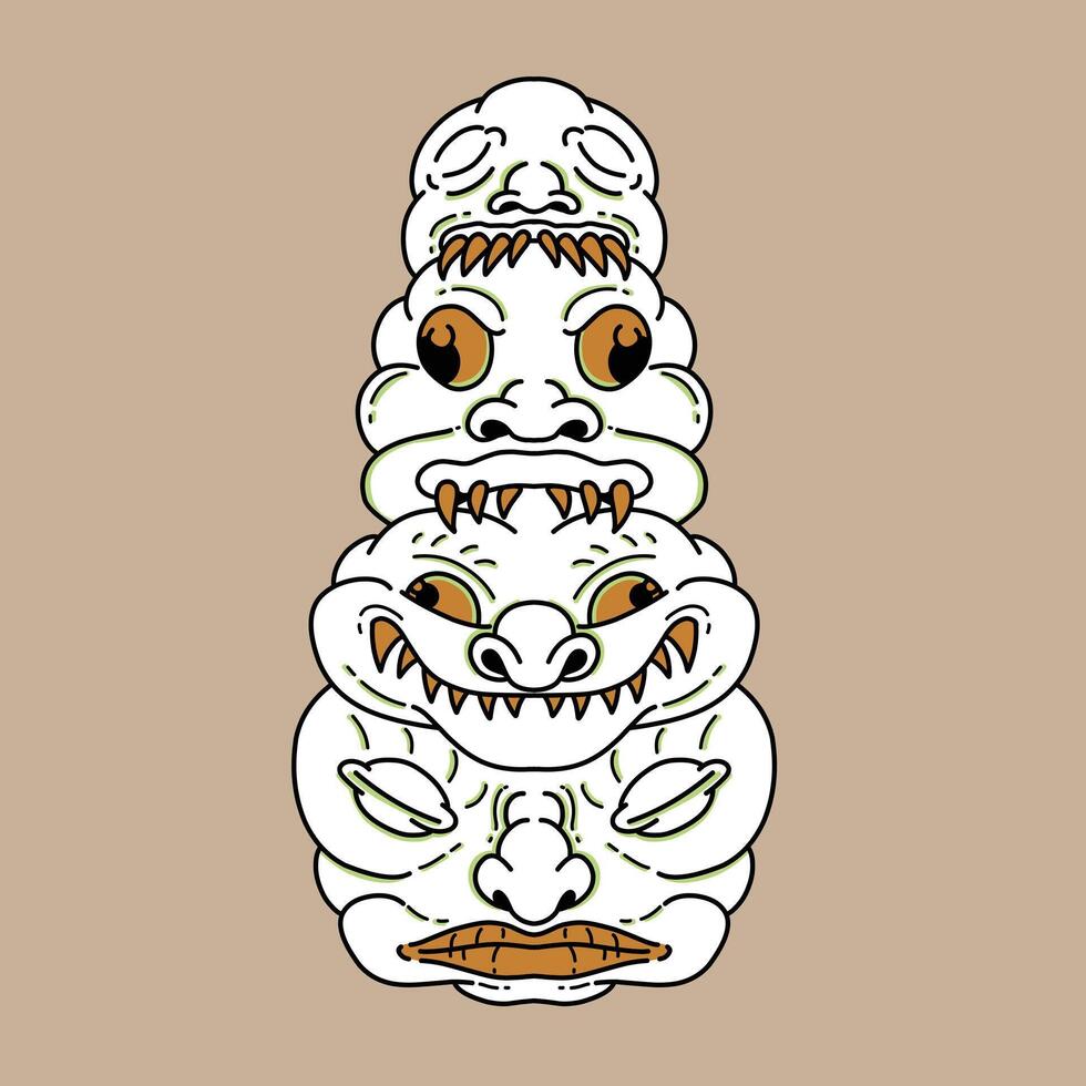 cute monster art assets that can be used for branding needs and so on vector