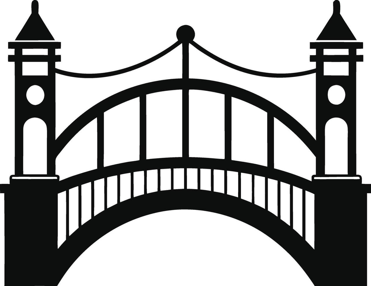 A wonderful Bridge silhouette art illustration design and icon and logo design with no background vector