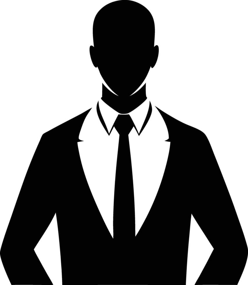 A professional businessman silhouette art and People black color illustration with no background design vector