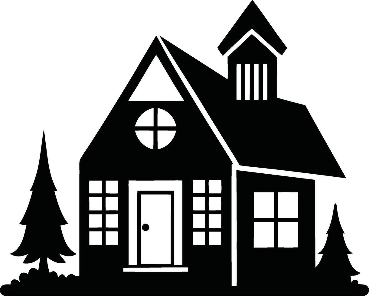 A wonderful House silhouette art illustration design and Home icon and logo design. vector