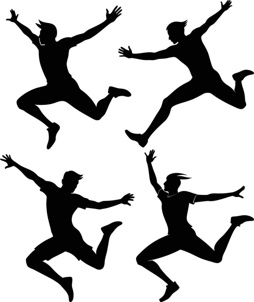 Young man's yoga set silhouette art illustration black color with no background design vector