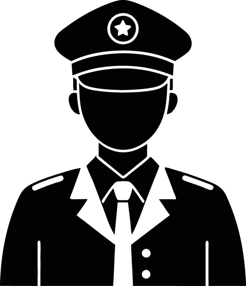 Traffic police officer silhouette art illustration black color with no background design vector
