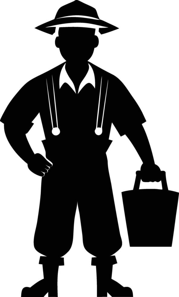 Construction worker silhouette art illustration design with no background vector
