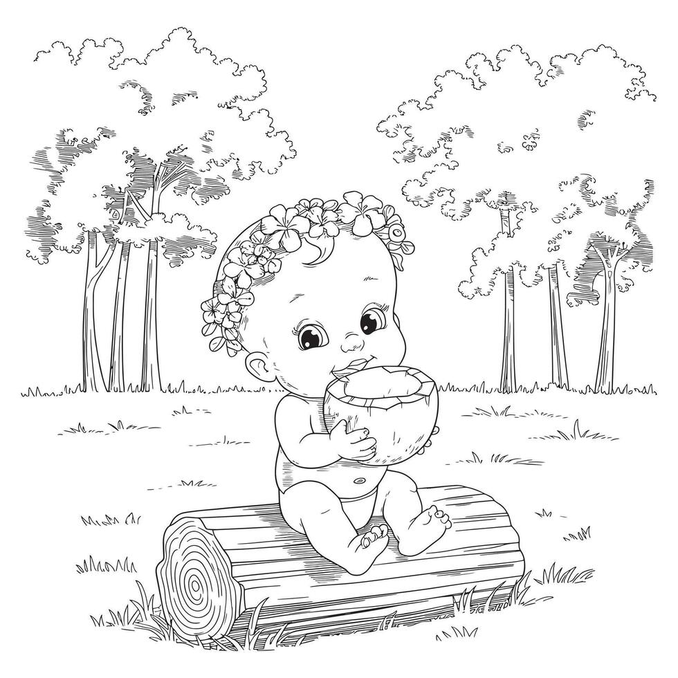 Simple line art design illustration vector
