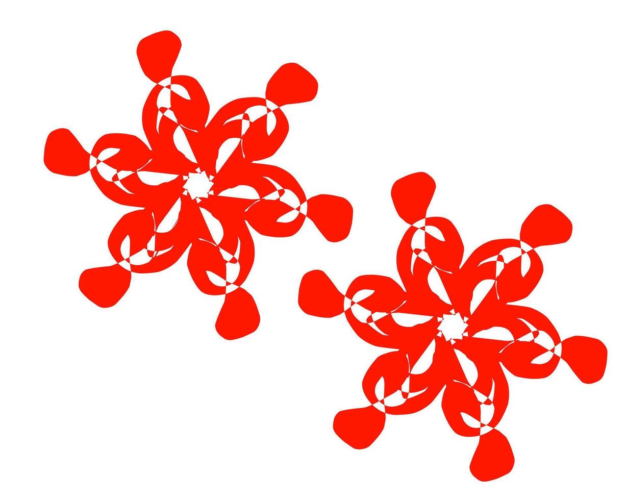 Abstract background with red floral patterns and a white background vector